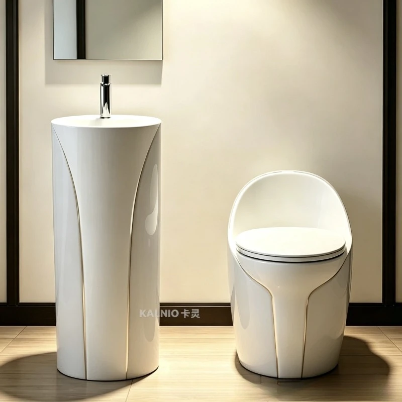2026 new creative egg-type deodorant toilet light luxury siphon small apartment cream wind toilet color toilet