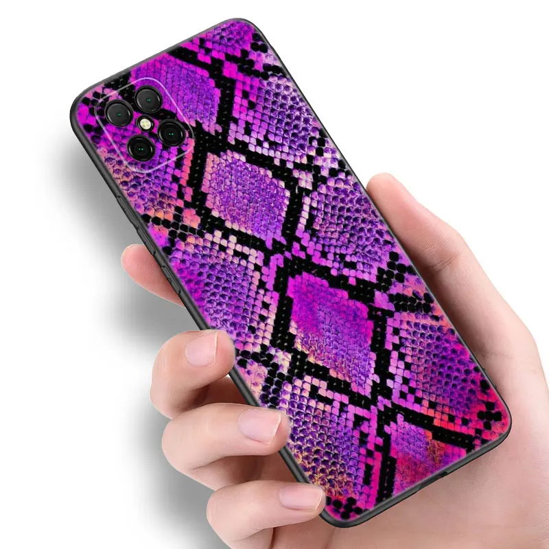 Sexy Python Snake Skin Black Phone Case For Huawei Nova 8 9 10 SE 11 Ultra 12 Pro 7i 8i 11i 11E Y70 Plus Y60 Y61 Y71 Y90 Y91