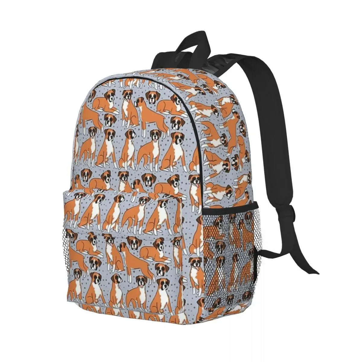 Boxer Dog Illustration Pattern Backpack Boy Girl Bookbag Cartoon Children School Bag Travel Rucksack Shoulder Bag Large Capacity