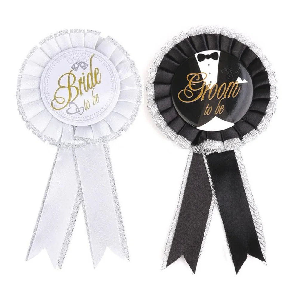 1 قطعة شارة العريس ليكون الساتان الإبداعية حفل زفاف ملحق الزفاف بروش العريس شارة علامة التهيأ الزخرفية #4