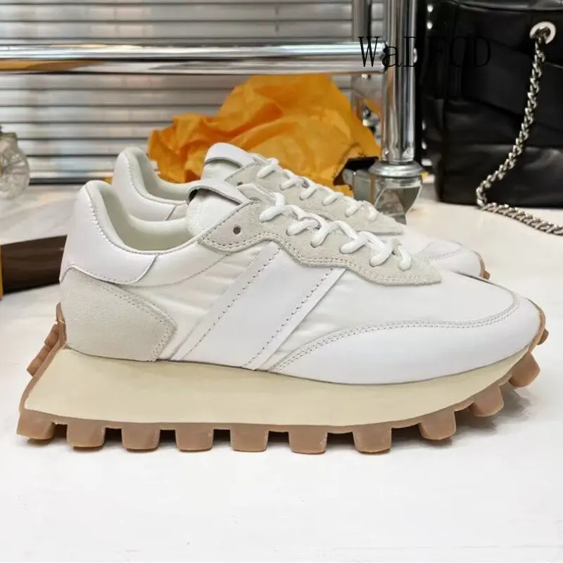 Chunky sneakers damskie buty do biegania w stylu retro moda na co dzień zamszowa tkanina oddychająca wysokość zwiększona płaska platforma buty