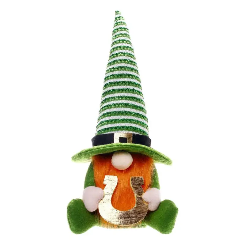 St Patricks Day Decorations Green Leprechaun Faceless Dwarf Shamrock Tiered Tray Decor Shamrock Ornament Swedish Tomte