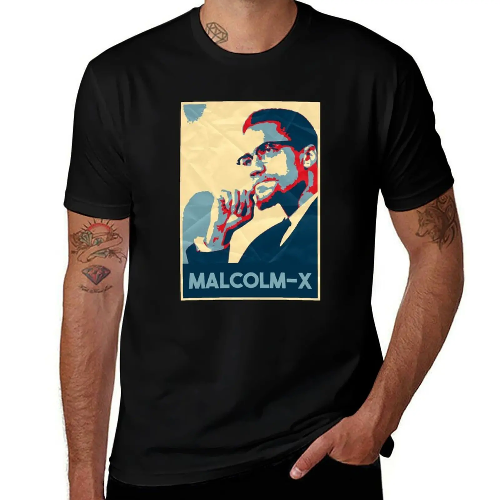 Malcolm-X Black History Month T-Shirt Stylish Graphic Short Sleeve Top T-Shirt