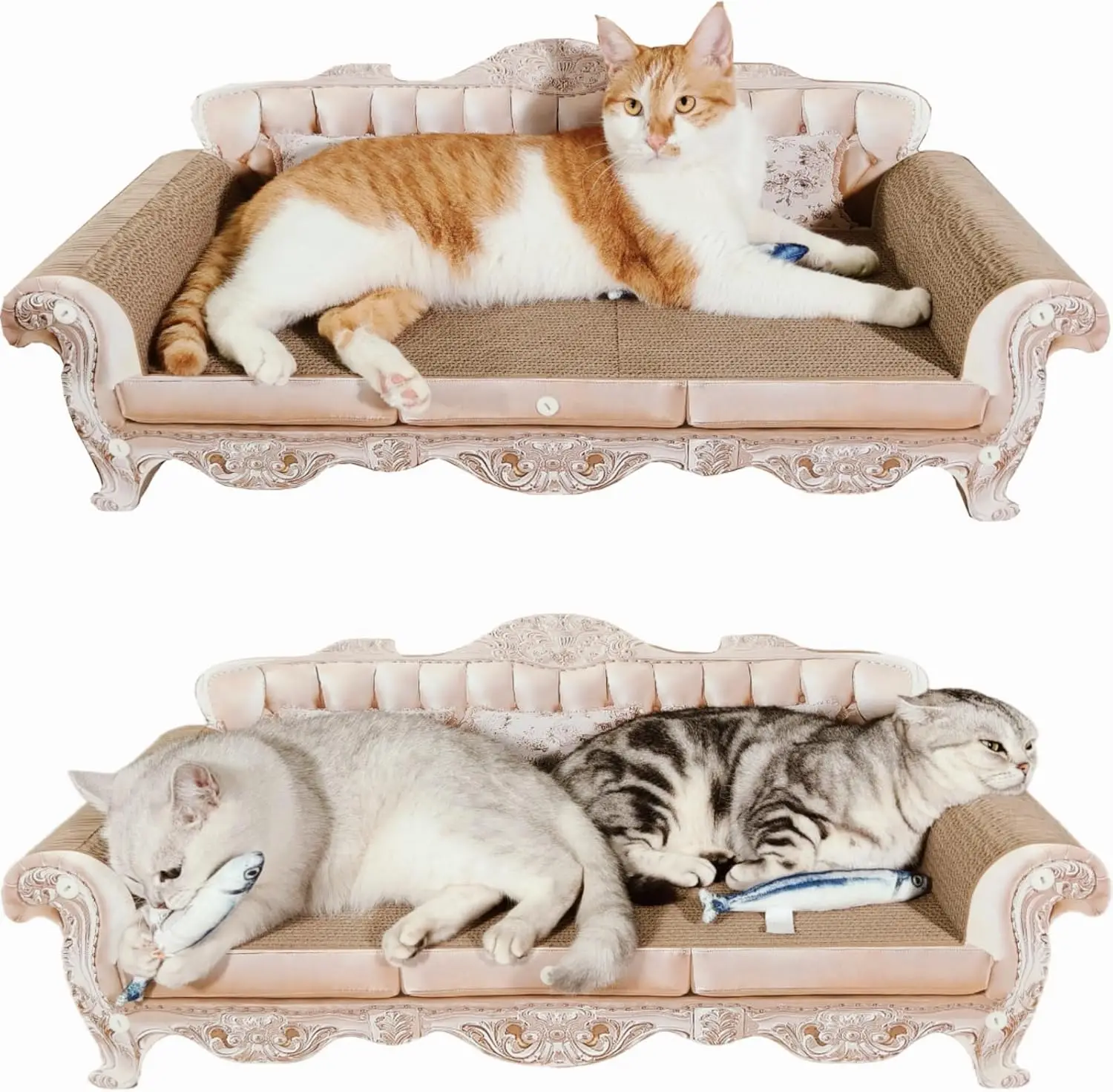 

Extra Large Sofa Cat Scratcher Bed 31.5' Infinity Cardboard Scratching Lounge, Modern Stylish Cat Bed with Furniture Protection