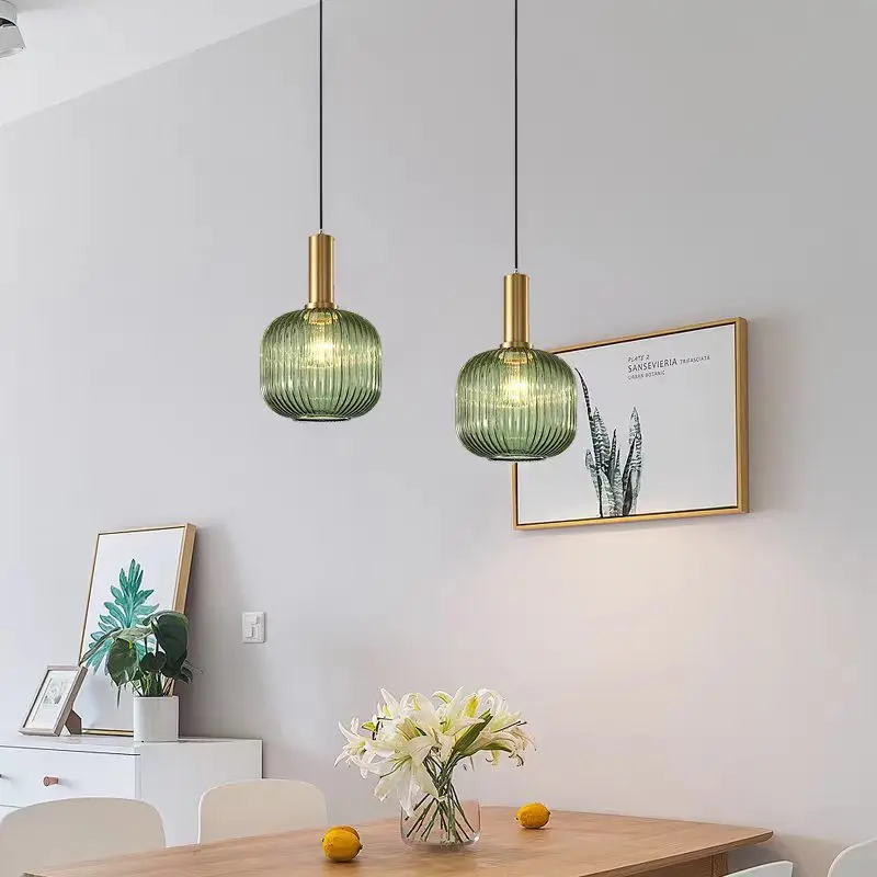 Mediterranean-Style American Glass Dining Room Kitchen Table Bedroom Chandelier Can Be Hung For Use Bar Home Decoration Chande