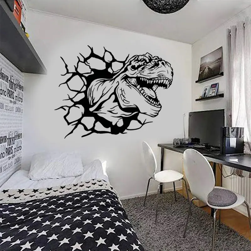 Tyrannosaurus Rex Dinosaur Vinyl Wall Decal, T-Rex Wall Sticker for Nursery Kids Bedroom, Dino Wall Decor Boys Room Poster G211