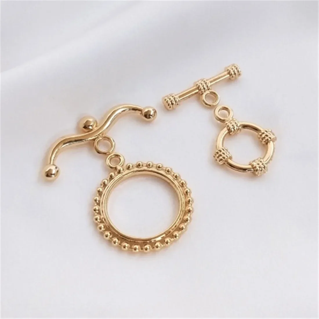 

14k Gold Color Accessories OT Buckle Bracelet Necklace Buckle Pearl Chain Connection Buckle DIY Handmade Jewelry Materials B857