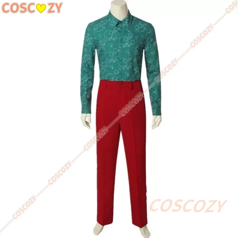 Halloween Joker Arthur Fleck Cosplay Costume Clown Red Suit Adult Jokers Green Wig Size Customable Uniform Set for Men Woman