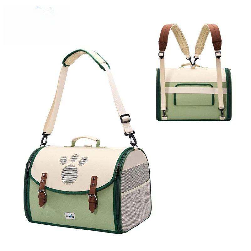 Mochila porta mascotas plegable con bandolera y asa para gato/perro