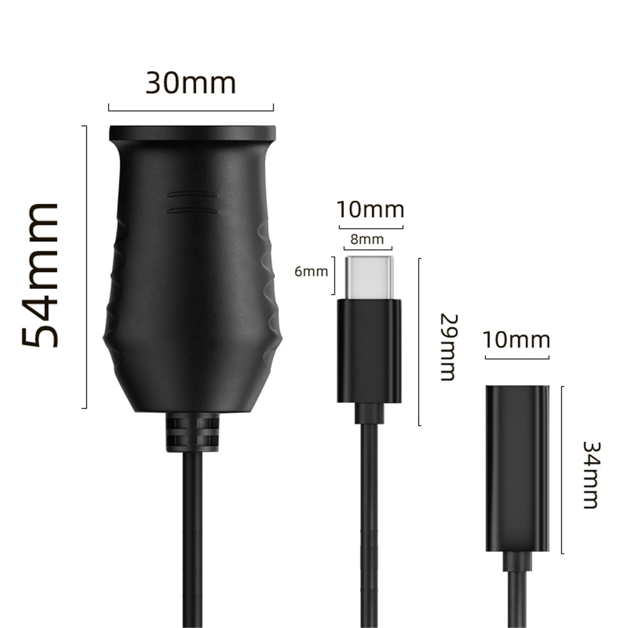 6mm output female cigarette adapter 1pcs USB C Type C to 100W 9v12V15V20V Car Cigarette Lighter Socket Female  Converter Adapter Cord for Lighters Car Vacuum Cleaner