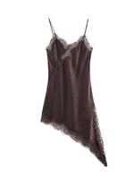 Women Fashion Sexy V-Neck Lace Elegant Halter Dress Asymmetric Hem Dress 2026 Summer New Fashion Holiday Party Beach Dresses - Image 5