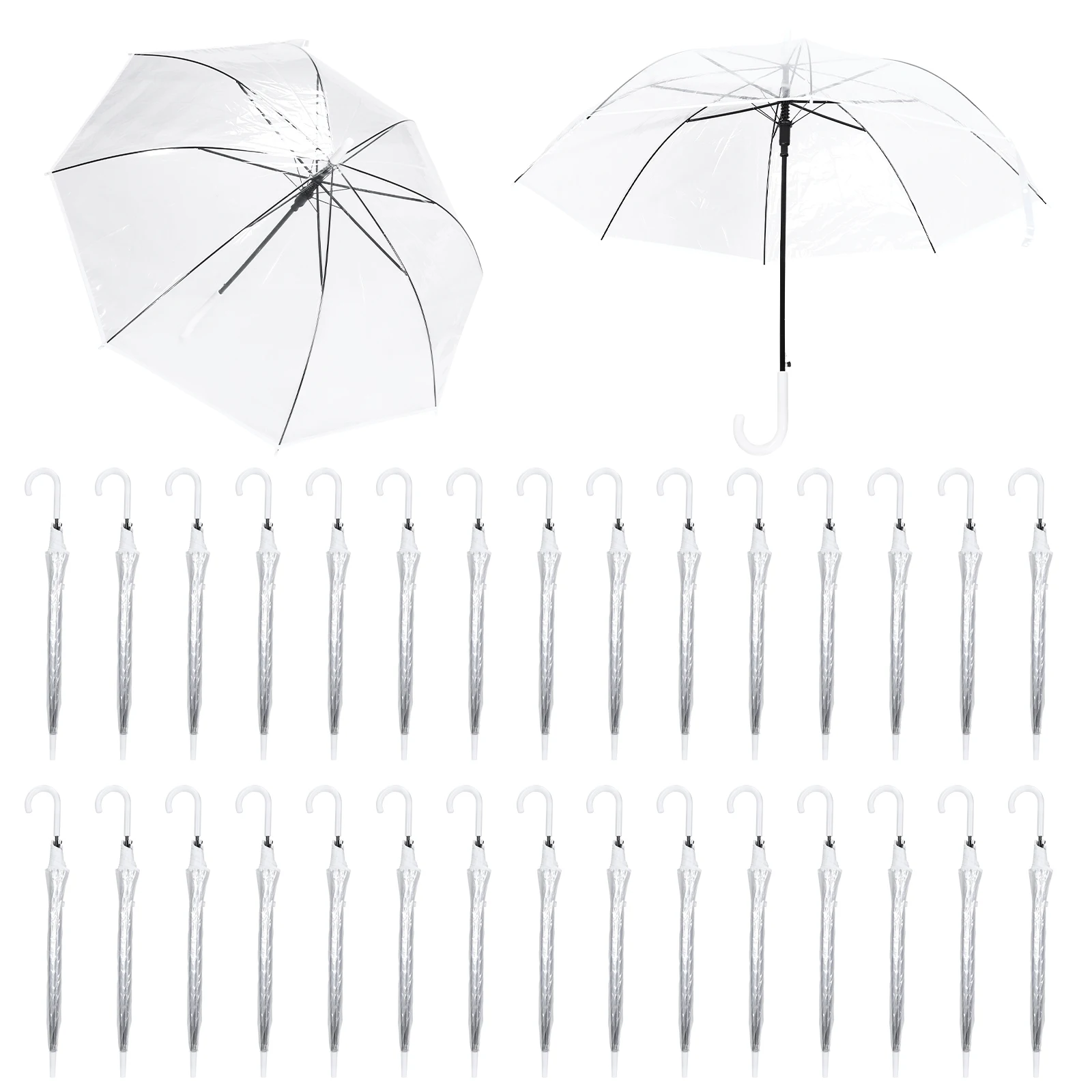 

Прозрачный круглый зонт-шар для свадьбы с широким покрытием, автоматическое открытие, с ручкой J-образной формы, для вечеринок и активного отдыха