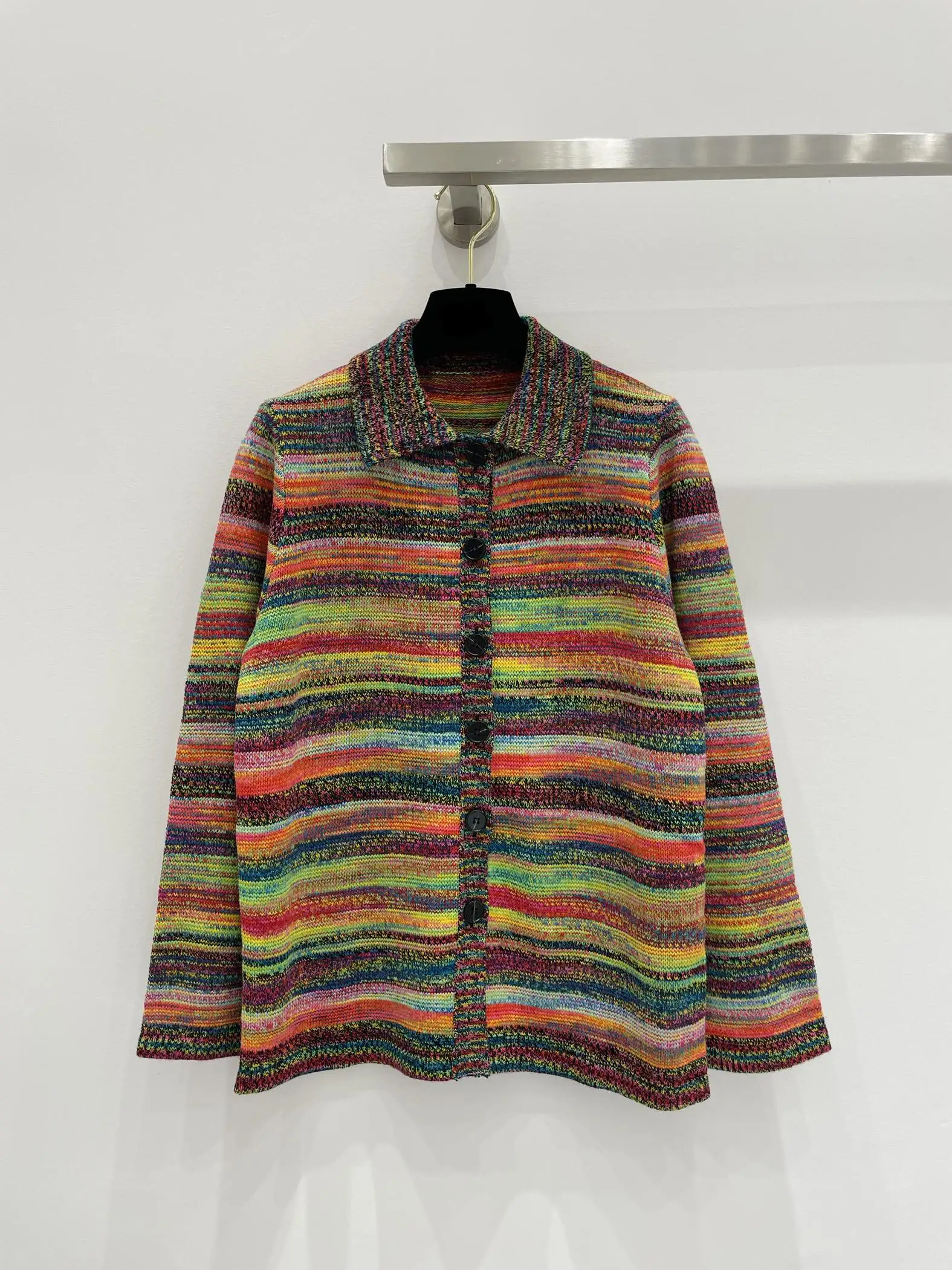 

Women's Clothing striped lapel cardigan 0118