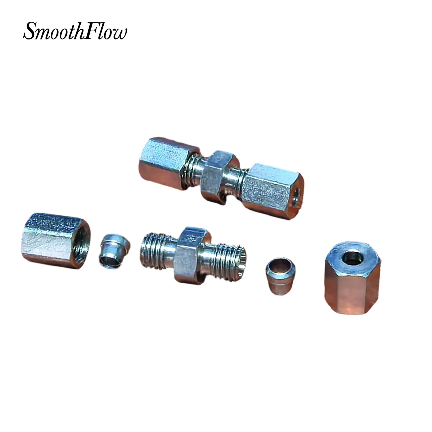 40pcs Zinc Straight Tube Union 4mm x 4mm Push-Fit Connector for Oil Line Extensions