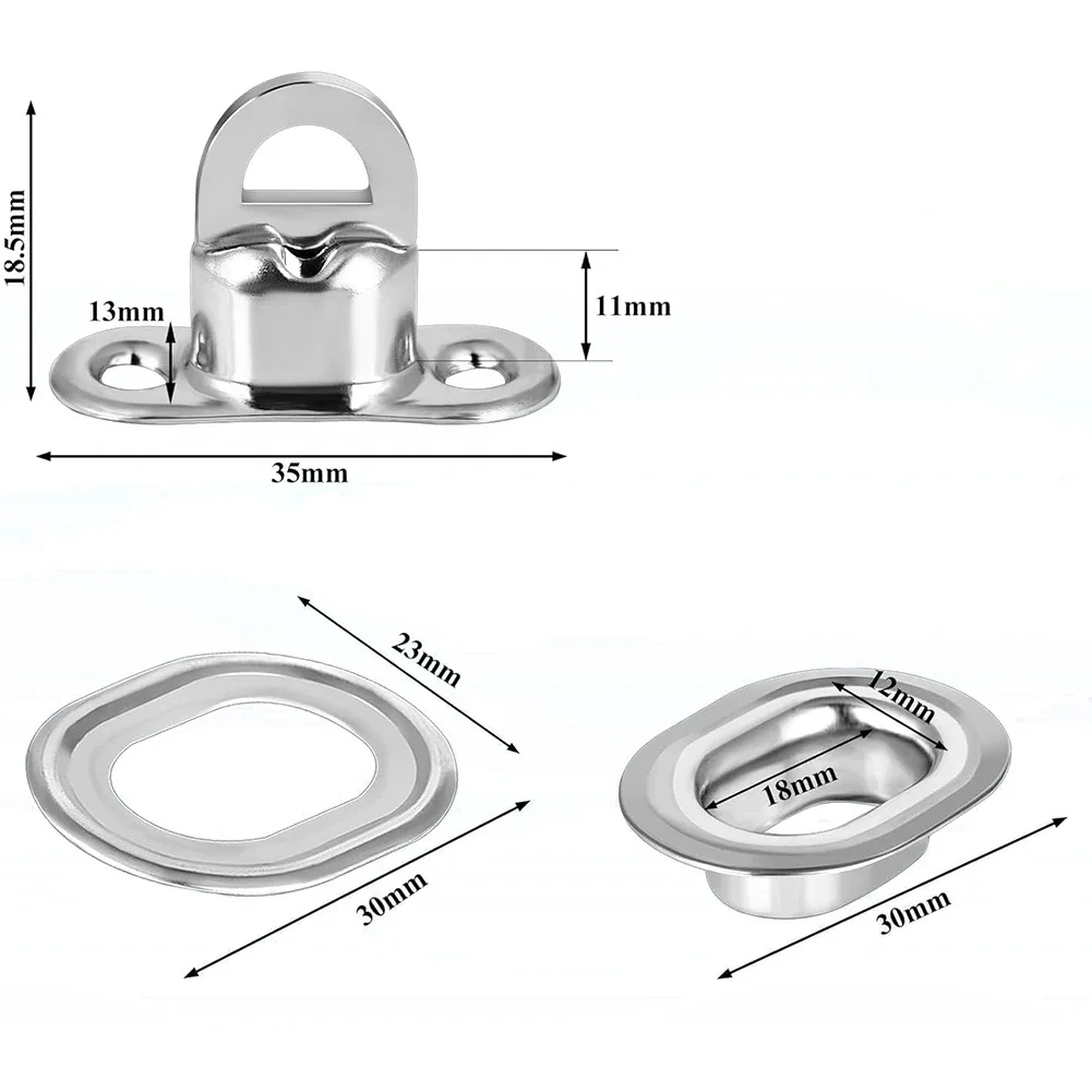 10 Sets Oval Eyelet Rotating Latch For Car Trailer Tarpaulin Copper Locks Turnbuckle High Universality Fitment Car Accessories