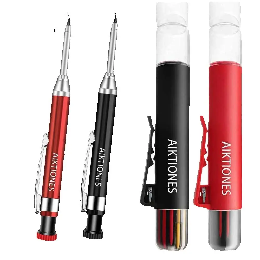 2.8mm Metal Solid Carpenter Pencil Automatic Mechanical Pencil 12 Lead Refills Built-in Sharpener Carpentry Premium-Quality