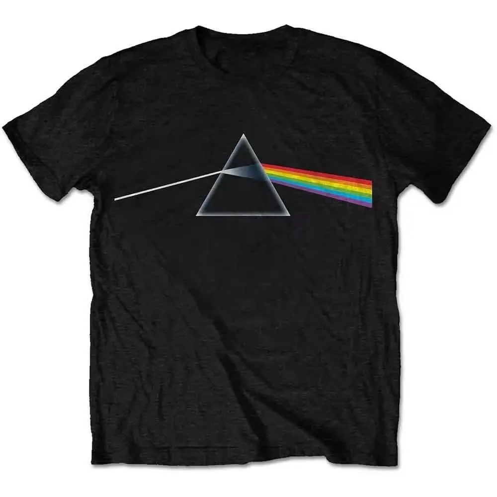 Women's Pink Floyd Dark Side of The Moon Album Graphic Print Loose Short Sleeved T-shirt Casual Minimalist Design Y2K Clothing
