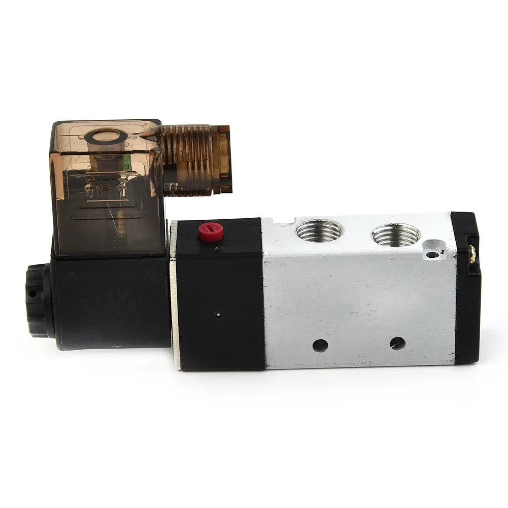 4V210-08 DC 24V Solenoid Pneumatic Valve 5 Port 2 Position & Flow-Speed Control Connector Muffler&Male Connectors