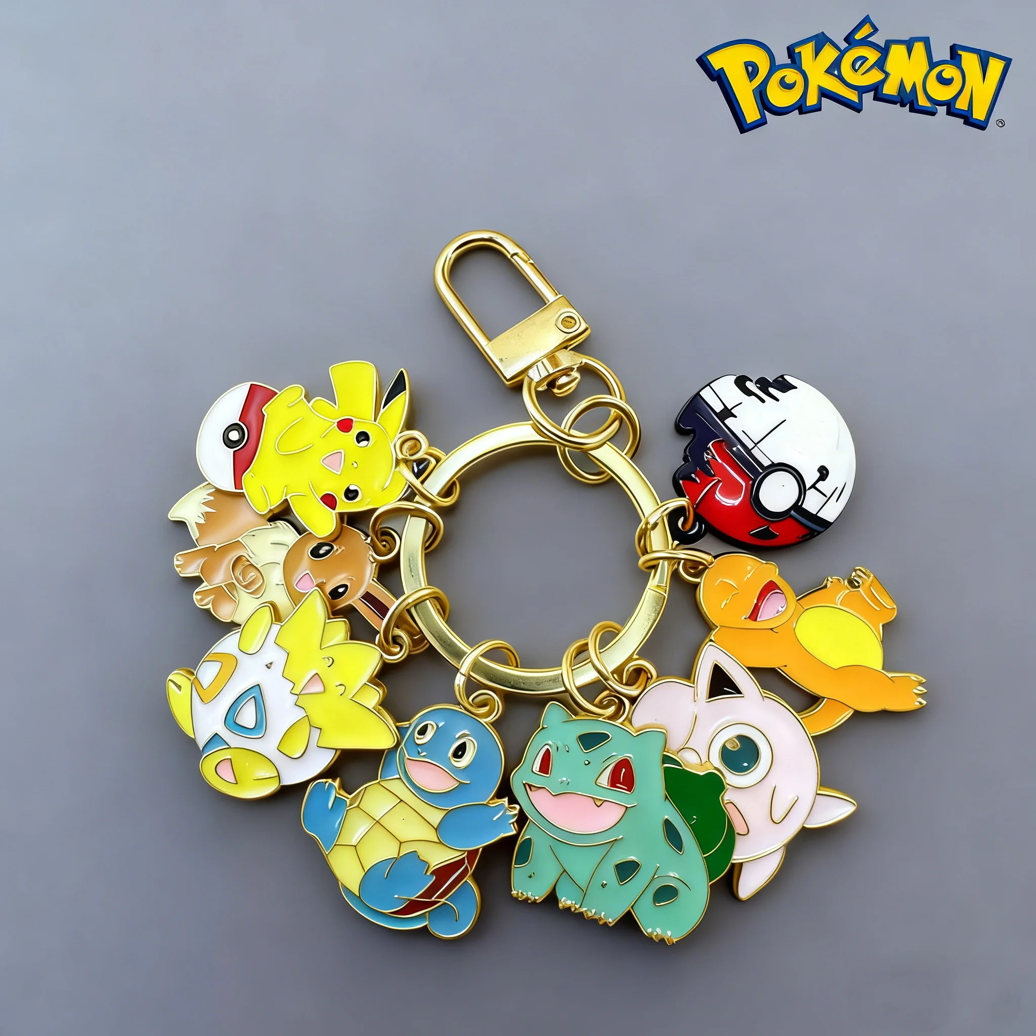 Pokemon Schlüsselanhänger Squirtle Bulbasaur Pikachu Cartoon Schlüsselanhänger Spielzeug Legierung Pokémon Schlüsselanhänger Tasche Dekor Zubehör Unisex Schmuck Geschenk