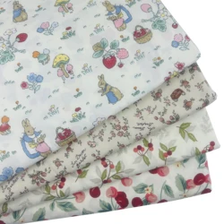 Syunss Diy Patchwork Cloth For Quilting Baby Dress Cribs Cushions Sewing Tissus Cotton Fabric Tecido Rabbit Fruit Printed