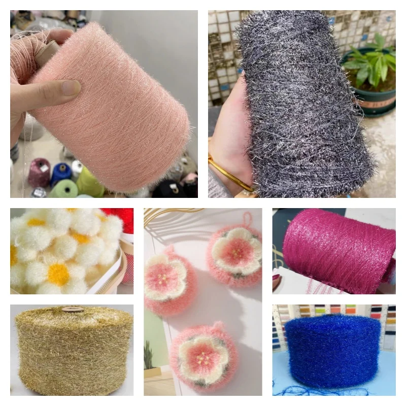 

250g Glass Yarn Wool Yarn Hand-made DIY Knitting of Sweaters Scarves Shawls Dolls Hairpins Auxiliary Raw Materials Knitting Yarn