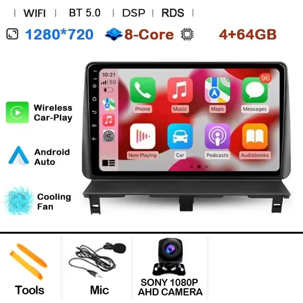 Android 15 autoradio multimediaspeler GPS DSP voor Peugeot Partner 1 2002 - 2008 Partner Origin 1 2008 - 2011 met Carplay - afbeelding 1