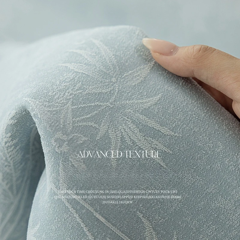 New Chinese Style Curtains Song Dynasty Aesthetic Chenille Living Room Bedroom High-end Blue Fashion Elegant Door Embroidered