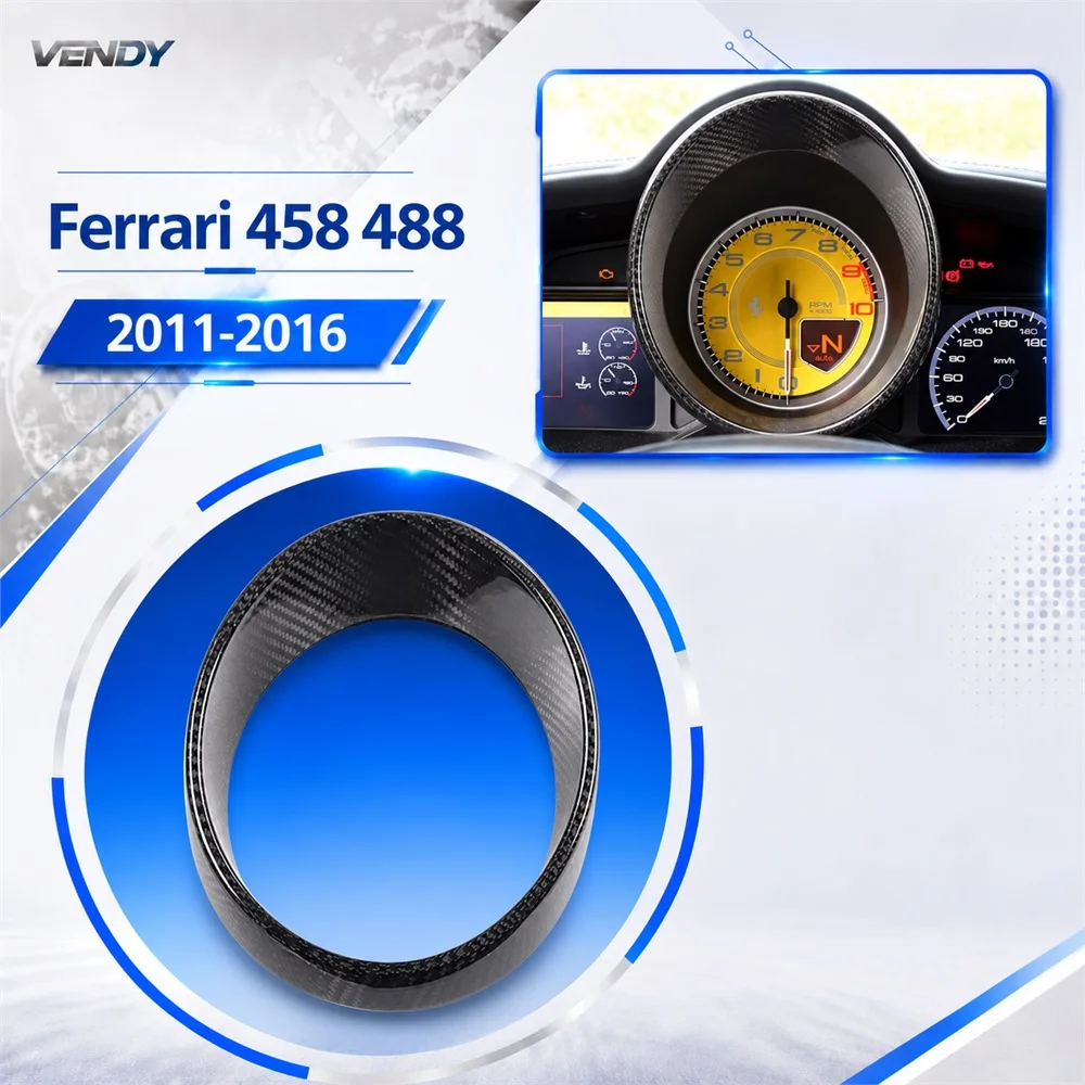 Real Carbon Fiber For Ferrari 458 488 2011-2016 Tachometer Cover Trim Modified Parts Accessories