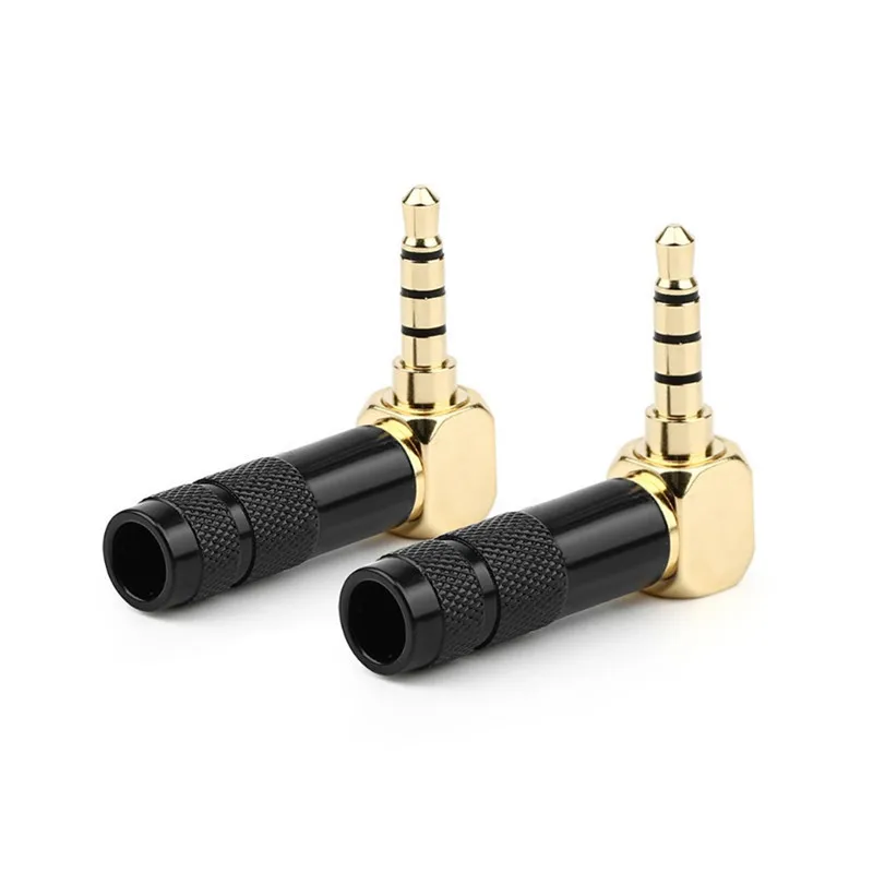 Jack 3,5 mm 90 Grad zum Löten 1/8 Zoll 3 4-poliger Kopfhörerstecker Audio-Anschluss rechtwinklig vergoldet 3,5 Unterhaltungselektronik – Detail 9