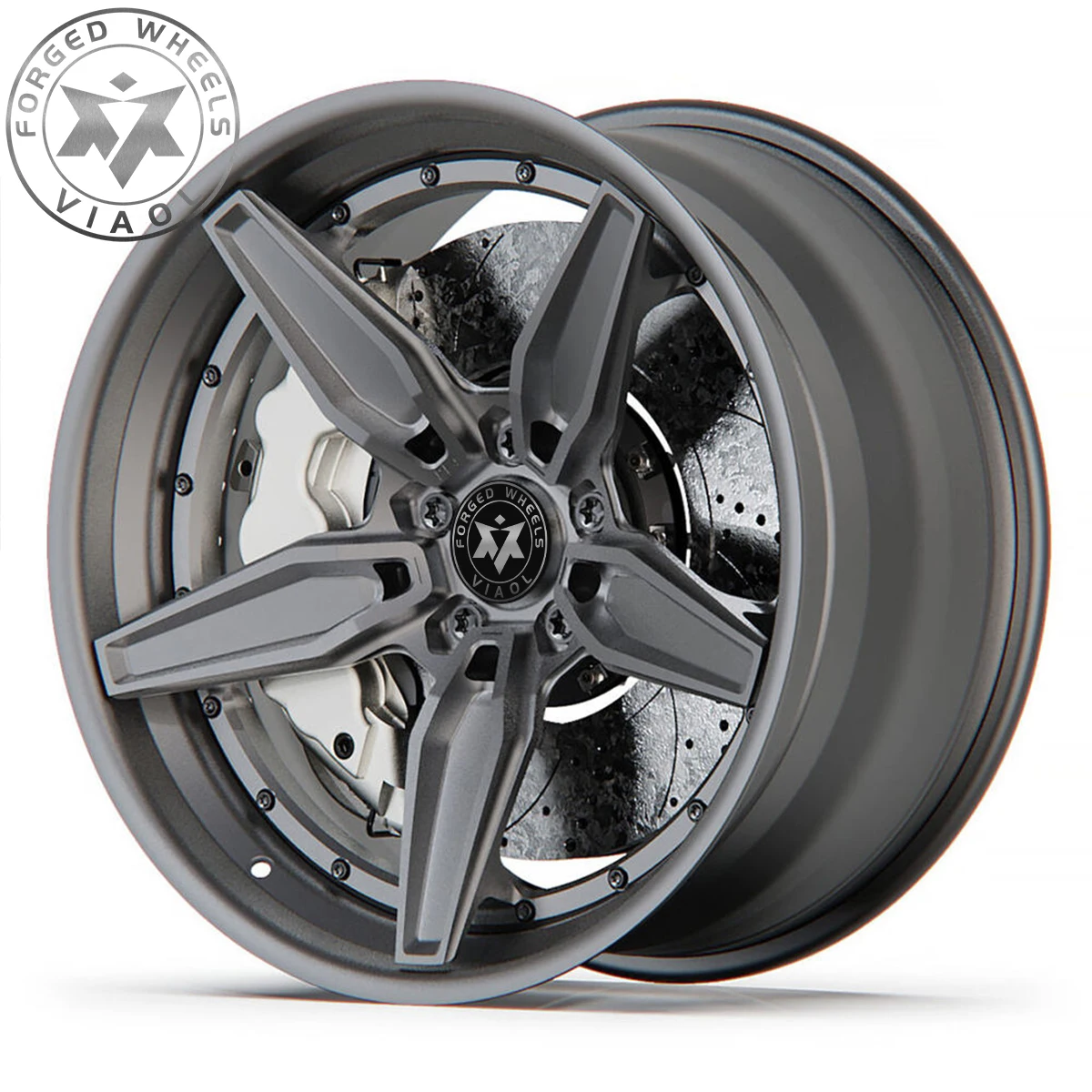 Viaol 17 18 19 20 21 22  Inch Forged Alloy Wheel Rims Color Size Design 2-Piece Forging New Condition for Cars MOQ 4 Pieces