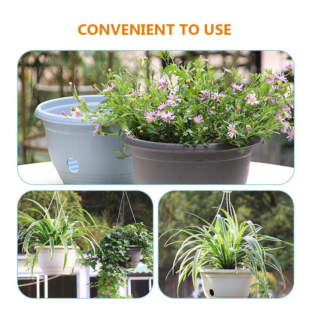 

3pcs Hanging Flower Pot Thick Plastic Chlorophytum Planter Balcony Wall Mount Decorative Basket Plant Container Outdoor