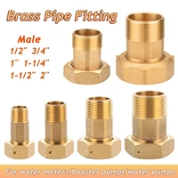 1/2 Uds accesorios de tubería de latón adaptadores de bomba de medidor de agua 1/2 ""3/4"" 1 ""1-1I4 ""1-1I2"" 2 ""BSP conectores de rosca macho/hembra