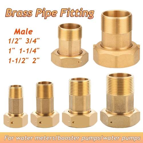 1/2 Uds accesorios de tubería de latón adaptadores de bomba de medidor de agua 1/2 ""3/4"" 1 ""1-1I4 ""1-1I2"" 2 ""BSP conectores de rosca macho/hembra