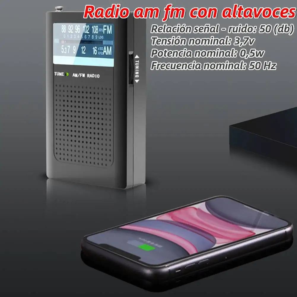 

R06 Mini Pocket Radios Built-in Antenna Battery Operated AM FM Radio with Loud Speaker Dual-channel Stereo for Outdoor Camping