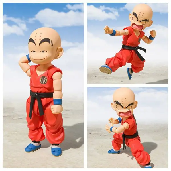 

SHF Ainme Dragon Ball Childhood Krillin Goku Super Saiyan Фигурка Коллекция Модель игрушки Новогодние рождественские подарки 10 см