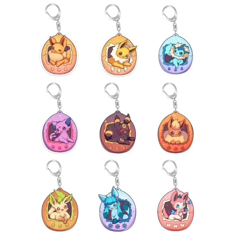 Pokemon Eevee Jolteon Vaporeon Umbreon Sylveon Self Made Acrylic Keychain Pendant Anime Classics Game Collection Cards Toy Gift