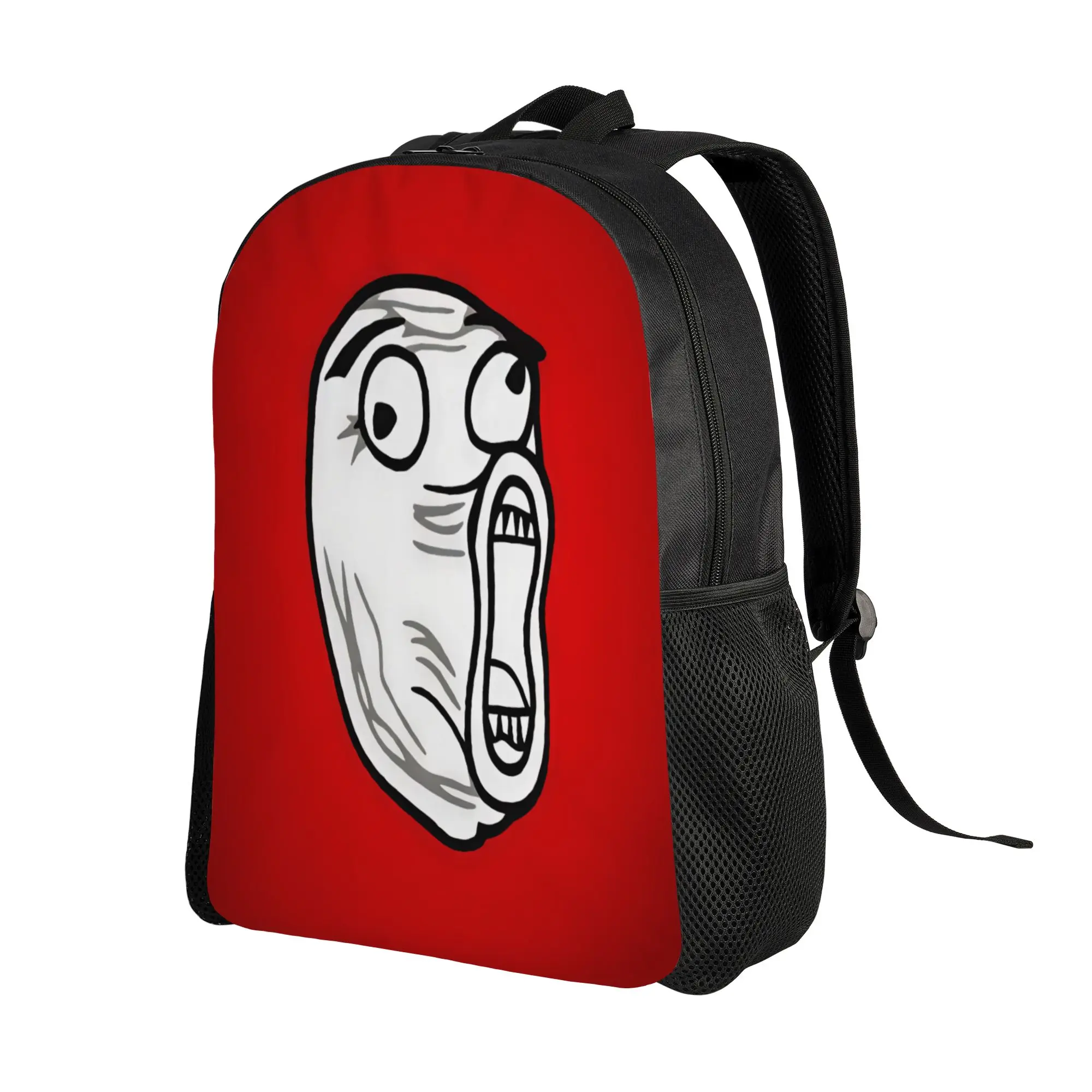 Trollface Meme  Backpack  University Backpacks Girl Custom Soft High School Bags Casual Rucksack