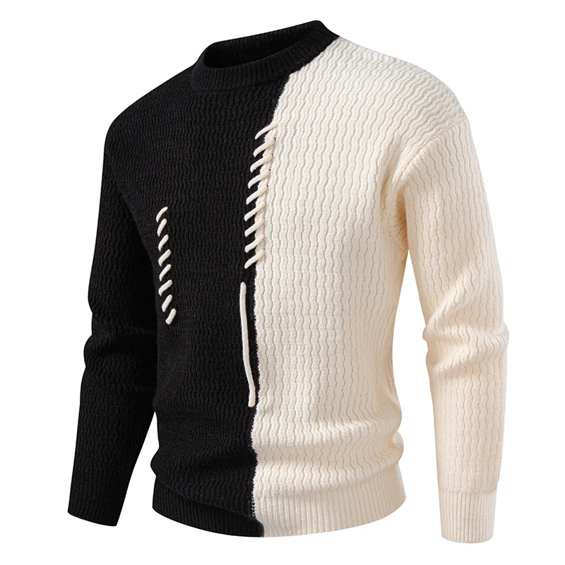 

NEW High Quality Men's Thick Warm Fashion Long Sleeved Casual Pullover Knitted Sweater Men