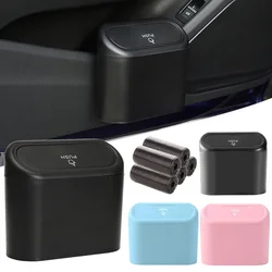 Car Trash Can with Lid Hanging Dustbin Garbage Box Car Interior Storage Case Trash Door Seat Clip Stand Holder Car Accessories