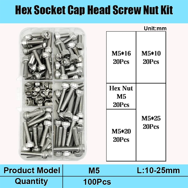 304 Edelstahl Sechs kant Innen sechs kant Kopfs ch raube Schraube Schraube Mutter Set m2, 5 m3 m4 m5 m6 m8 Buchse runde Kopfs ch raube din912 – Detail 12