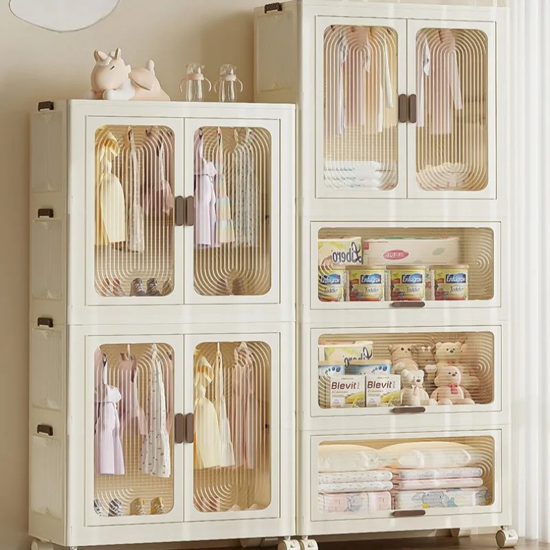 

360 ° Вращающийся пластиковый шкаф, складной многоуровневый шкаф для спальни, магнитный блок для хранения с двойной дверью, органайзер без установки