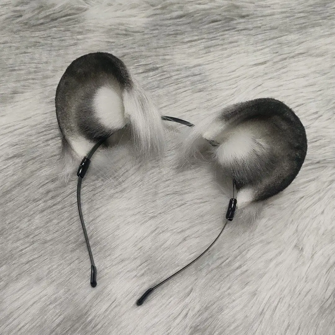 할로윈 신제품 수제 동물 귀 시뮬레이션 원래 고품질 스노우 레오파드 귀 헤어 밴드 머리 장식 소녀