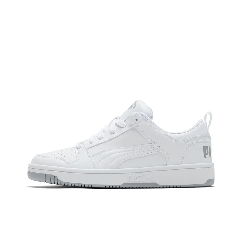 PUMA Rebound Layup LO SL Artificial Leather Wear resistant And Lightweight Low top Skateboard Shoes Unisex Pure White 369866-03
