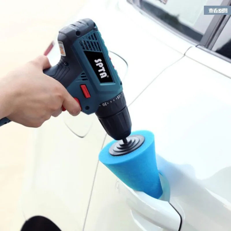 1pc Car‘s Wheel Cone Cleaning Speed Sponge 6mm Polishing Machine Grinding Head Gap Blind Spots Steel Ring Practical Tools Waxing