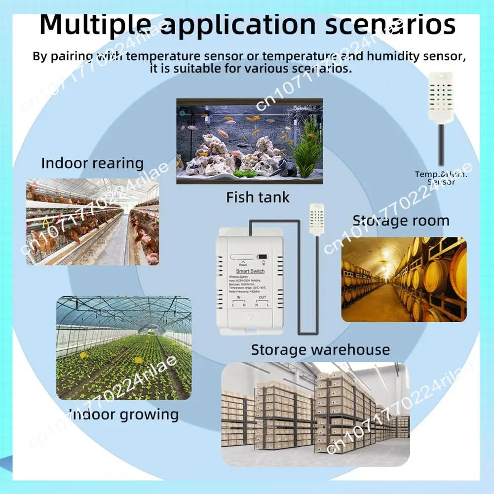 

A17Z Tuya Zigbee переключатель температуры и влажности 16A умный беспроводной термостат с датчиком 1 м поддерживает голосовое управление