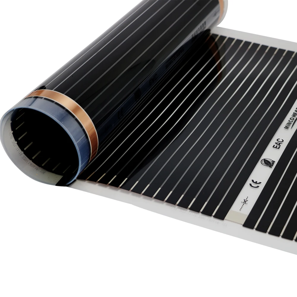 All Sizes 80w/m2 Infrared AC220V Warm Mat 50cm Width Floor Heating Film Energy Saving