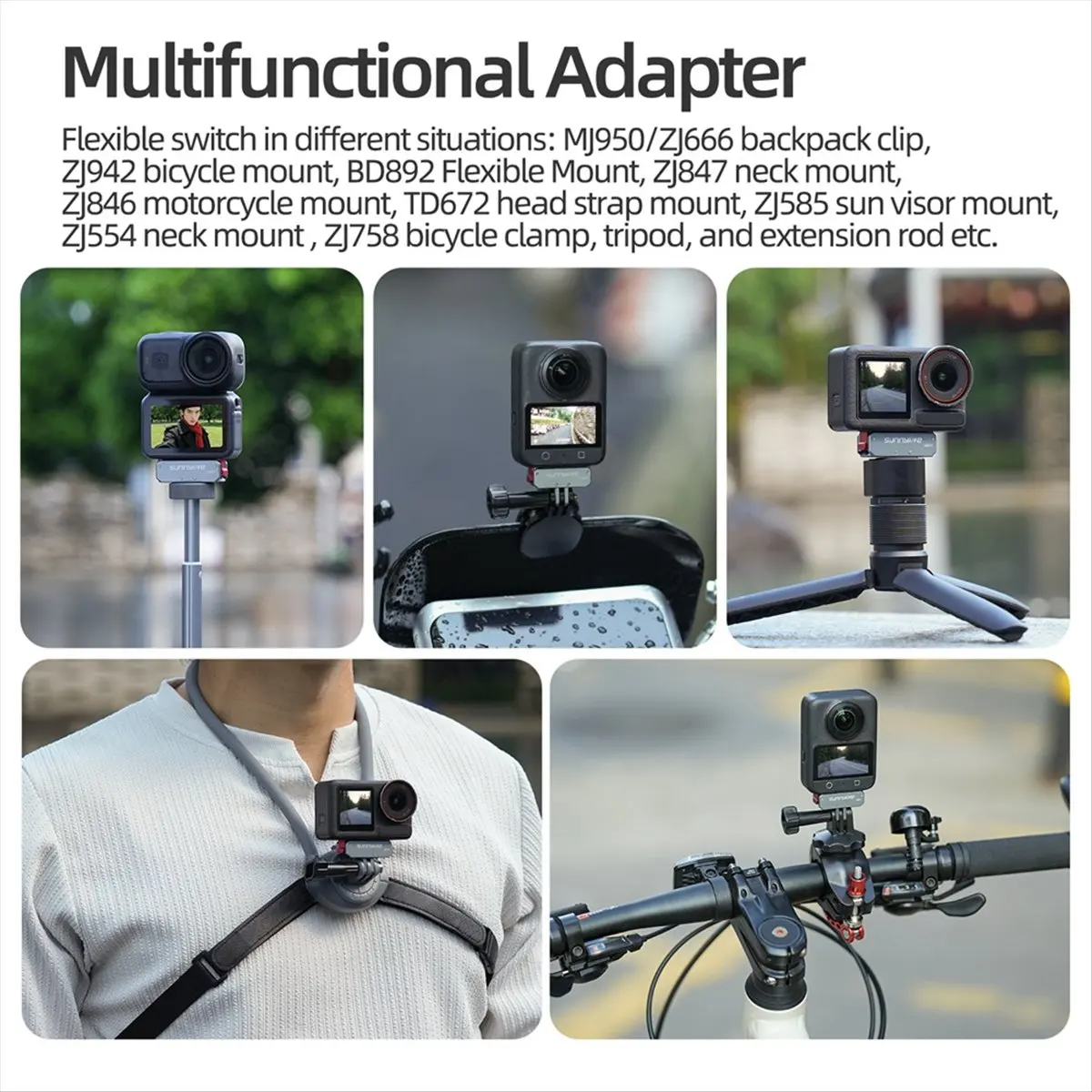 N05R SUNNYLIFE Magnetic Adapter Mount for DJI Osmo Nano Foldable Quick Release Mount Base Tripod Adapter Mount Accessories