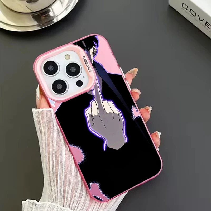 Solo Leveling Anime For Apple iPhone 15 14 13 12 11 X XS XR 8 7 Plus Pro Max Matte Colored Silver Phone Case