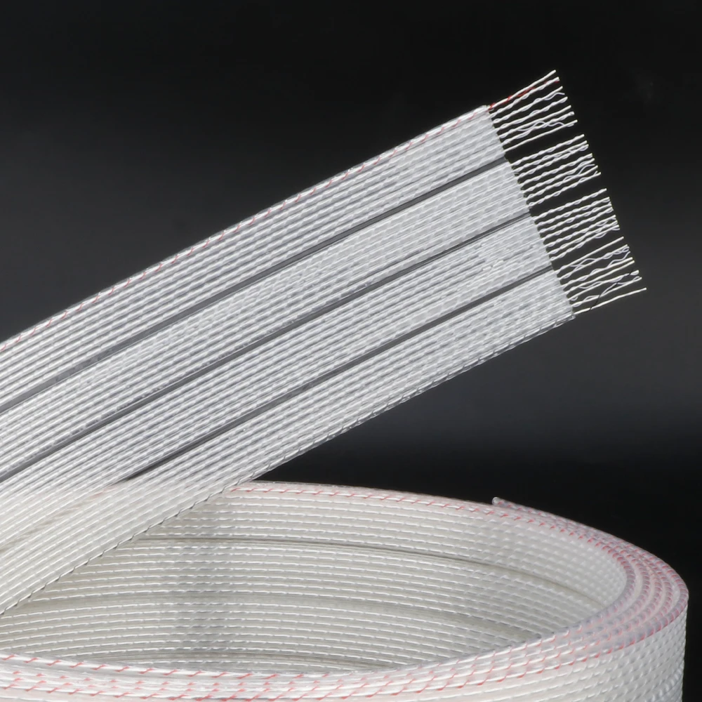 Preffair Flat Silver Plated Speaker cable 28Core*0.5mm Silver Plated 99.998% OFC Copper cable DIY Handmade Bulk Cable