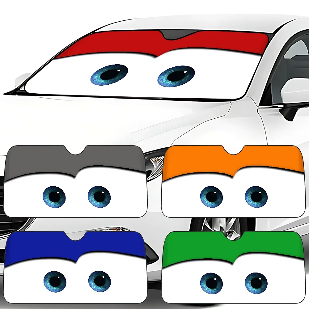 L-Lightning M-McQueen Eyes Car SunShade Windscreen Front Window Visor 70x130cm Sun Visor Solar Protect Plaid Gift Novelty Car